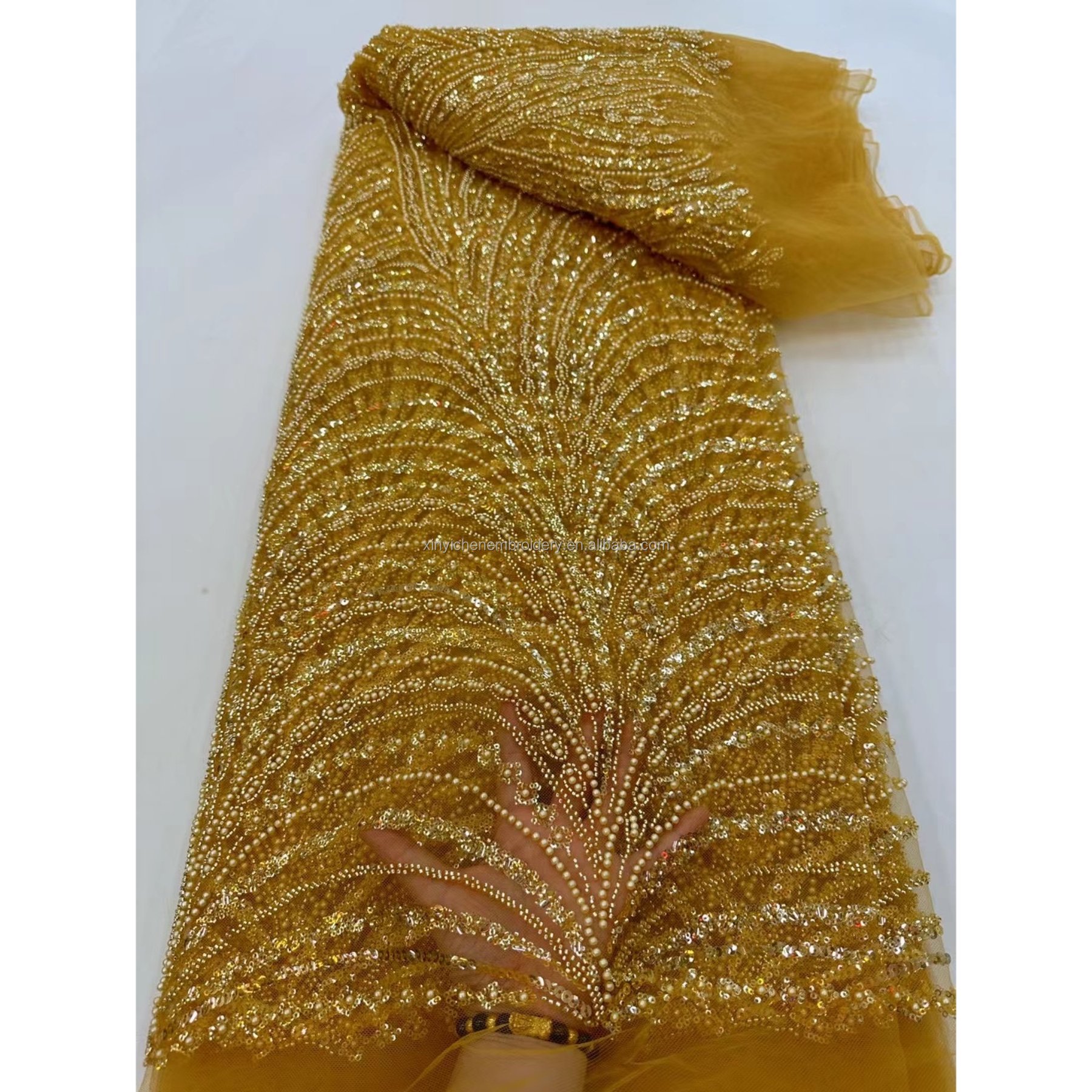 or standard competitive price heavy lace fabric price embroidery fabrics for clothing material for dress