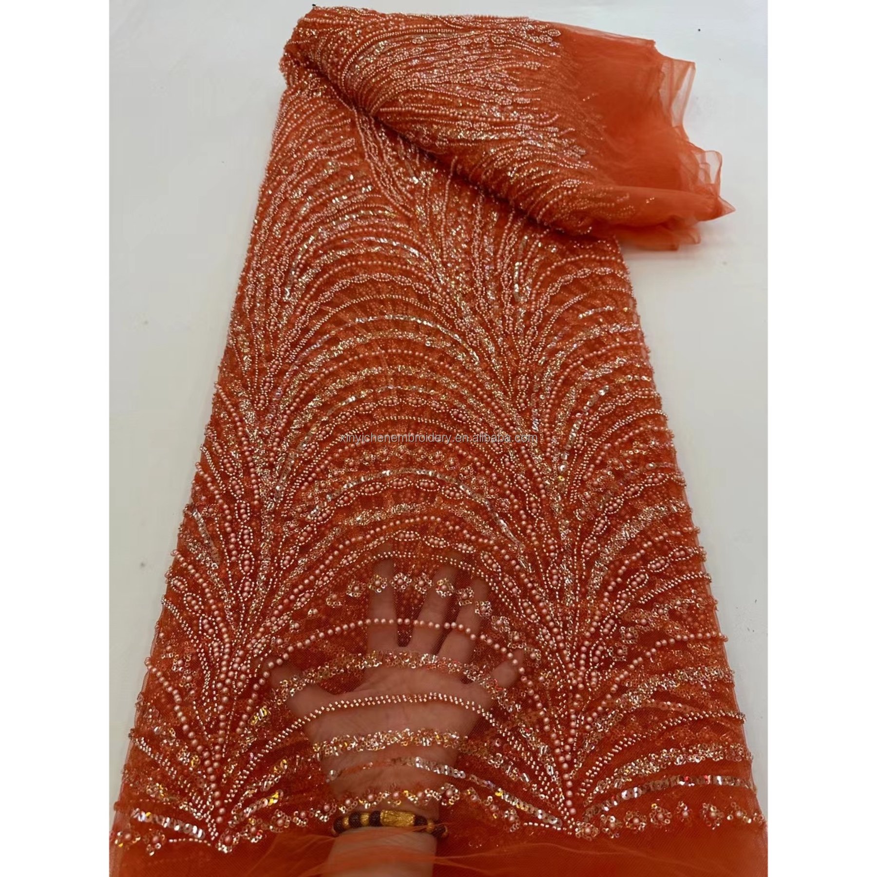 or standard competitive price heavy lace fabric price embroidery fabrics for clothing material for dress