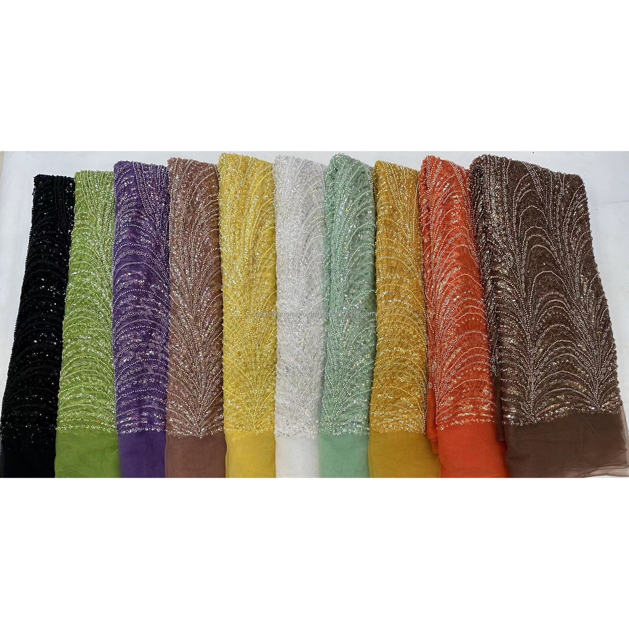 or standard competitive price heavy lace fabric price embroidery fabrics for clothing material for dress