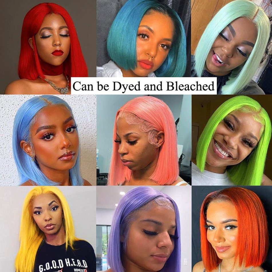 Cheap Pre Pluck Brazilian Short Bone Straight Blonde 613 Full Hd Transparent Lace Front Human Hair Bob Wigs For Black Women