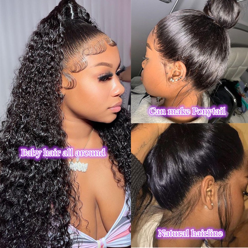 360 Hd Lace Frontal Wigs,Brazilian Human Hair Lace Front Wigs for Black Women,Virgin Cuticle Aligned Full Lace Human Hair Wig