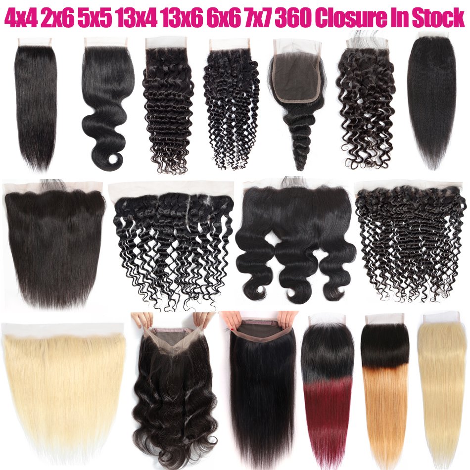 13x4 13x6 360 Perruque Hd Lace Frontal Naturel 4X4 5x5 HD Lace Closure and Frontal Brazilian Human Hair HD Lace Frontal Closure