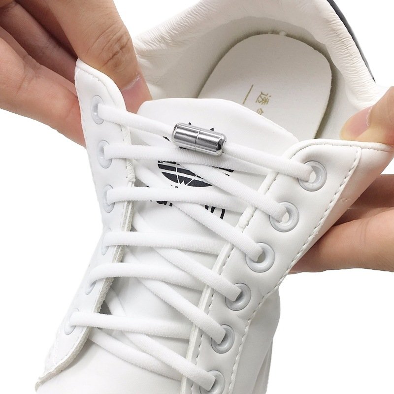 No tie Shoelaces Round Elastic Shoe Laces For Kids and Adult Sneakers Shoelace Quick easy lock Shoelaces
