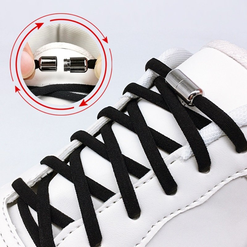 No tie Shoelaces Round Elastic Shoe Laces For Kids and Adult Sneakers Shoelace Quick easy lock Shoelaces