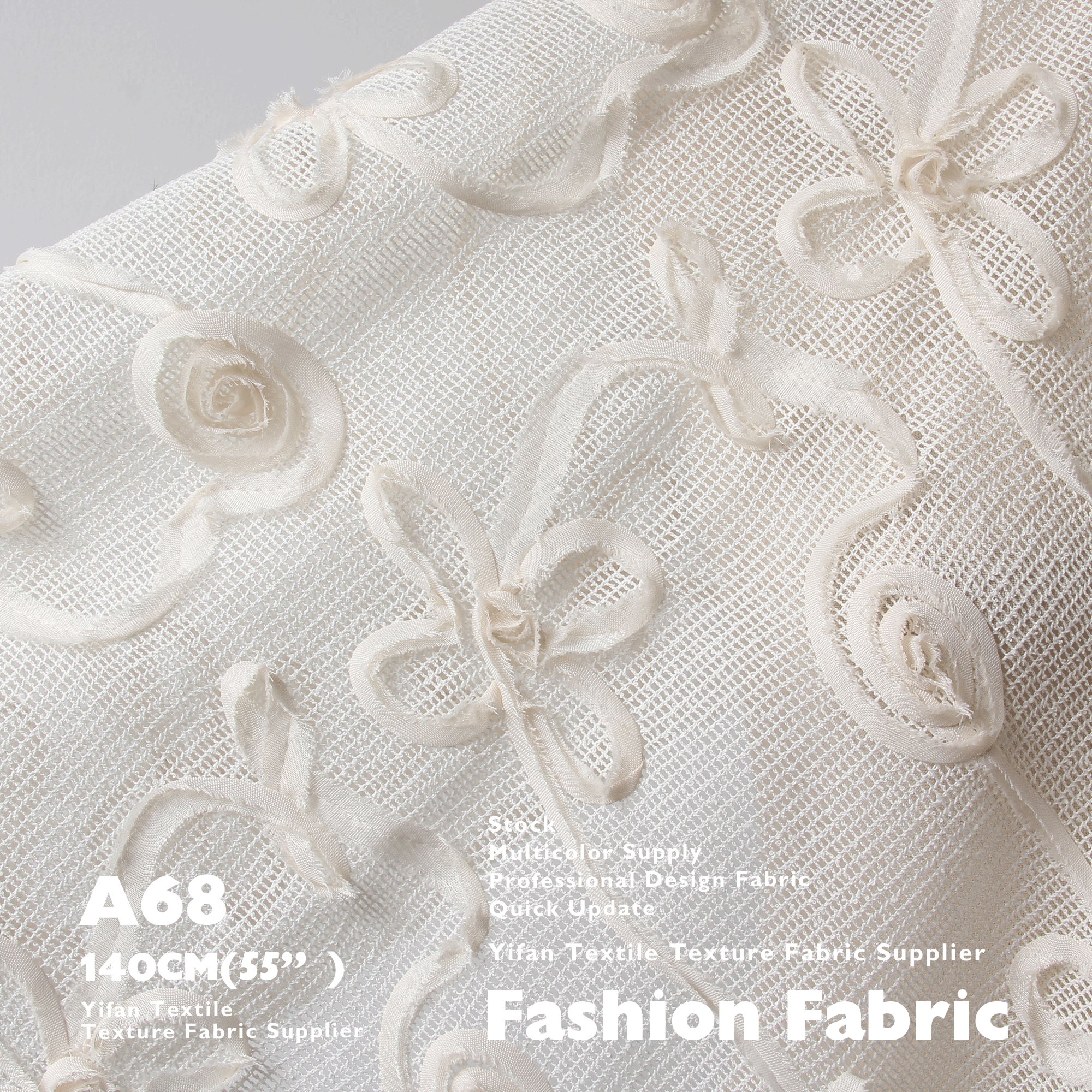 Fashion Fabrics Polyester See-Through Hollow 3d Mesh Floral Grid Embroidery knitted Fabrics For Clothing Curtain Wedding Dress