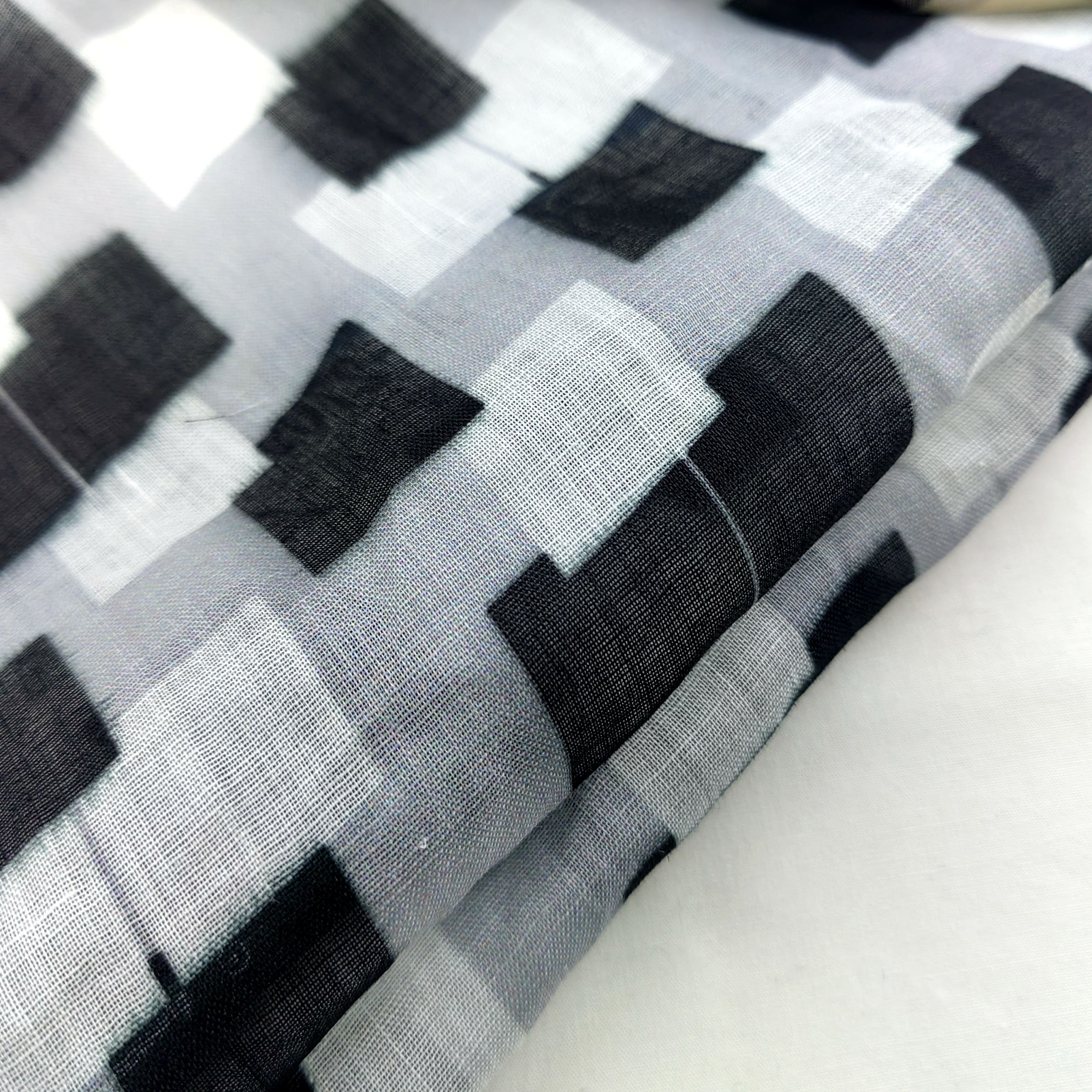 High quality custom check design Printed Fabrics 100% pure ramie linen Fabric For clothing