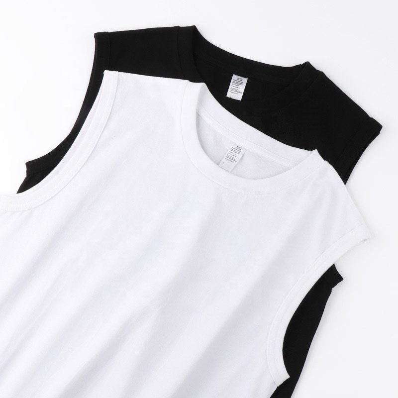 TT01 Factory High Quality Casual Sports 100% Cotton Solid Color Undershirts Men's Ribbed Tank Tops