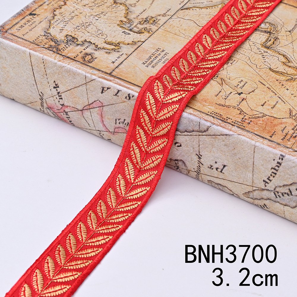 Width 2.5 Cm 2 Cm Golden Sequins Guipure Lace Ribbon Handmade Embroidered Curtain Lace Trim Bar Code For Clothing Decoration
