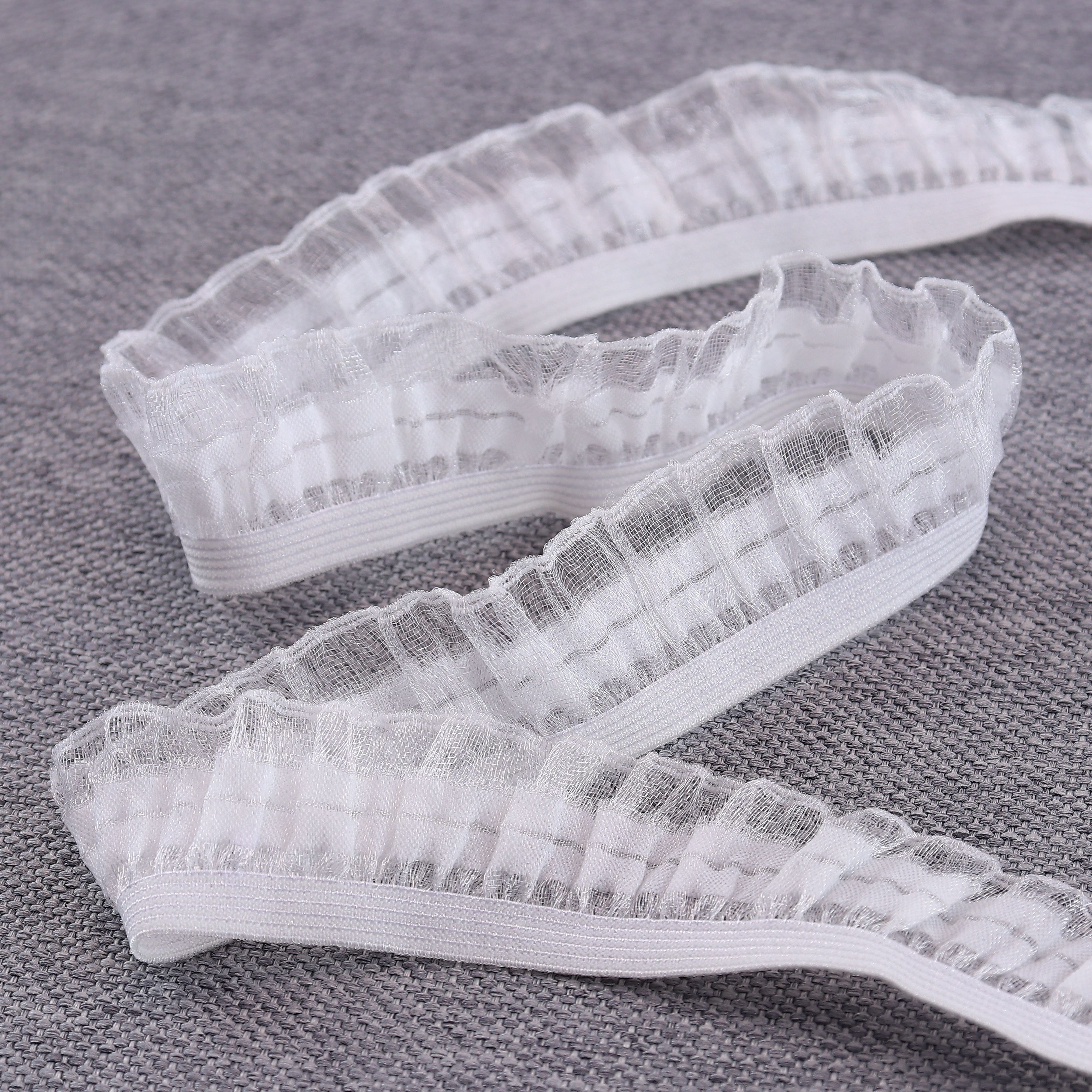 Wholesale of wedding dress hems by manufacturers DIY unidirectional double layer agaric lace elastic band for clothing