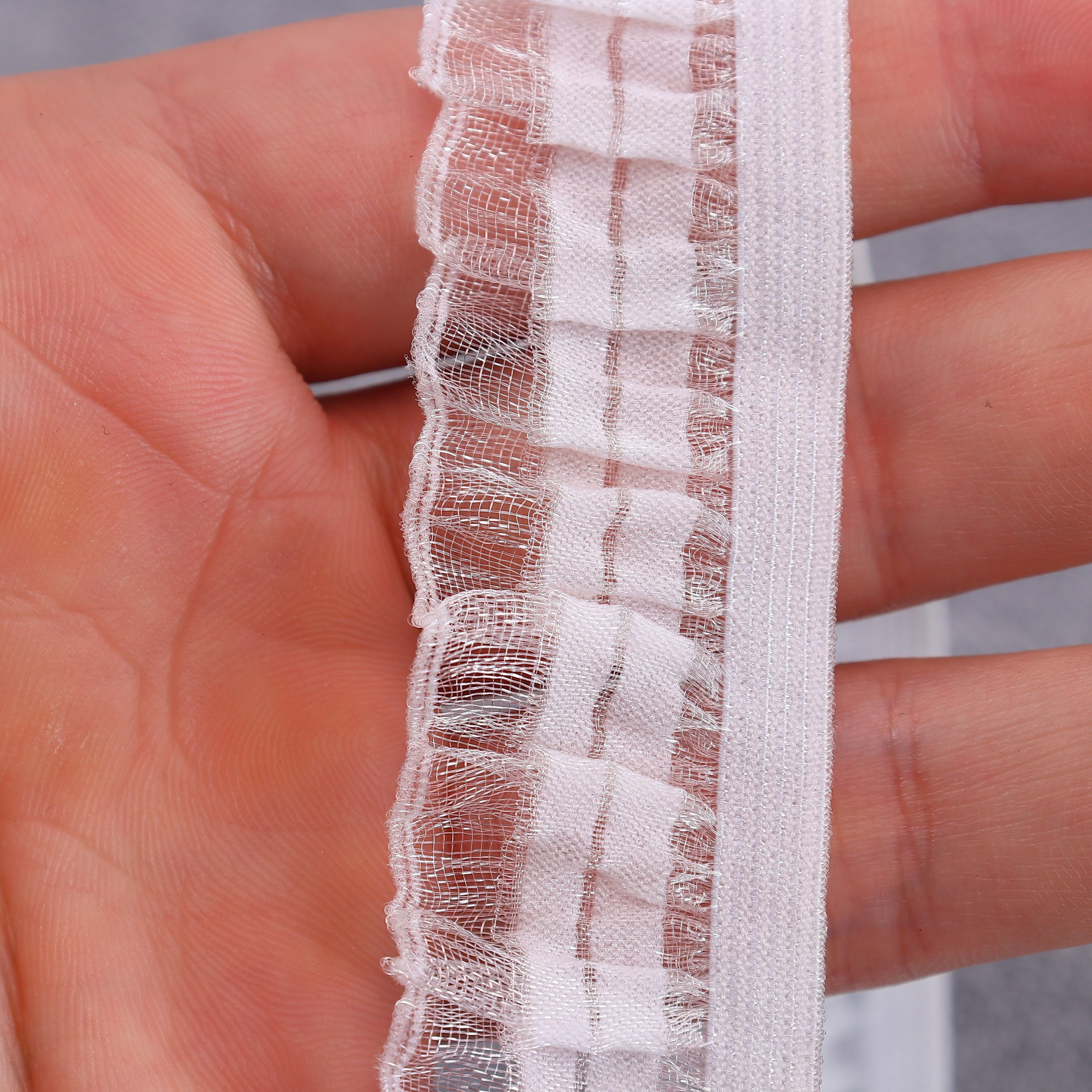 Wholesale of wedding dress hems by manufacturers DIY unidirectional double layer agaric lace elastic band for clothing