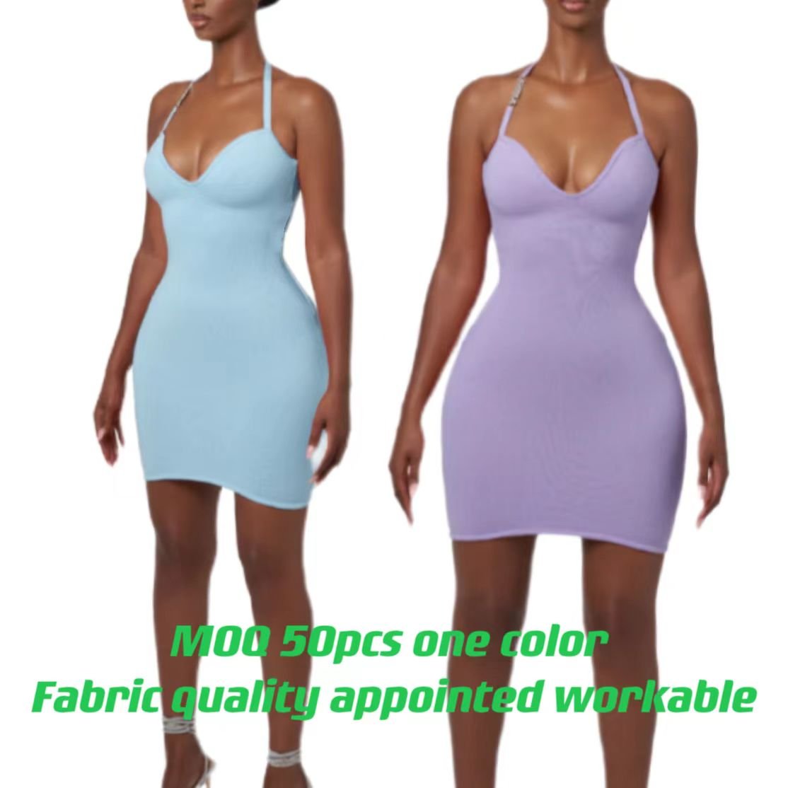 OEM clothing manufacturers custom cotton ribbed knit mini cami skinny dress summer 2024 women sports outdoor street wear dress