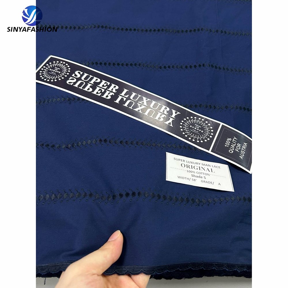 Sinya High End New Arrivals Polish Lace For Man 5 Yards Dry Cotton Lace For African Man Lace Clothing
