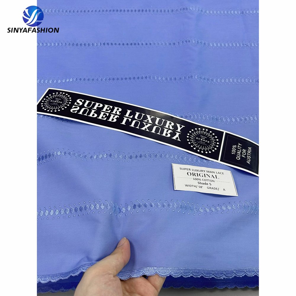 Sinya High End New Arrivals Polish Lace For Man 5 Yards Dry Cotton Lace For African Man Lace Clothing