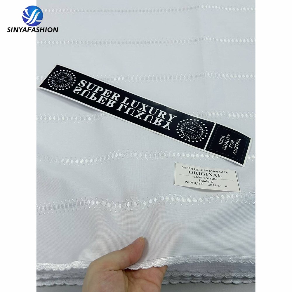 Sinya High End New Arrivals Polish Lace For Man 5 Yards Dry Cotton Lace For African Man Lace Clothing
