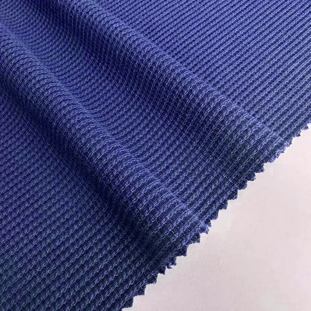 Wholesale 260gsm knitted TR waffle fabric polyester rayon viscose spandex cross waffle ribbed fabric for garment