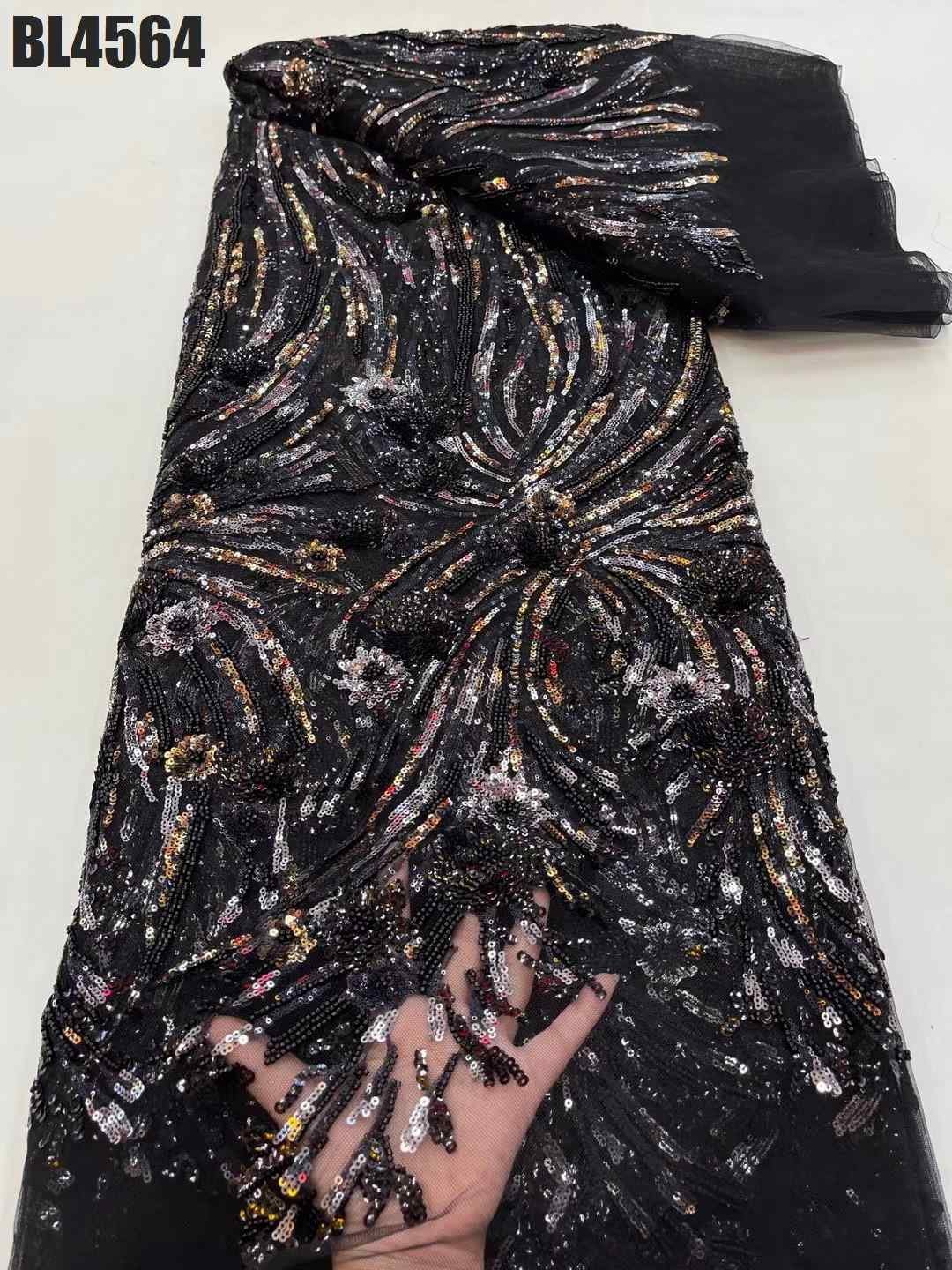 2024Wholesale Custom Good Price Sequin Lace Fabric Embroidery