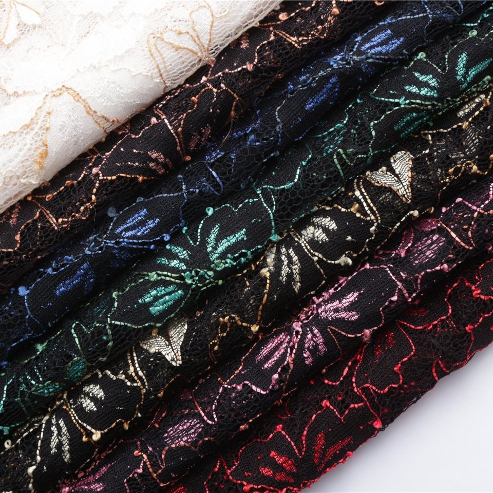 New Style Lower Price Fashion Nylon Polyester Stretch Jacquard Lace Fabric For Dress