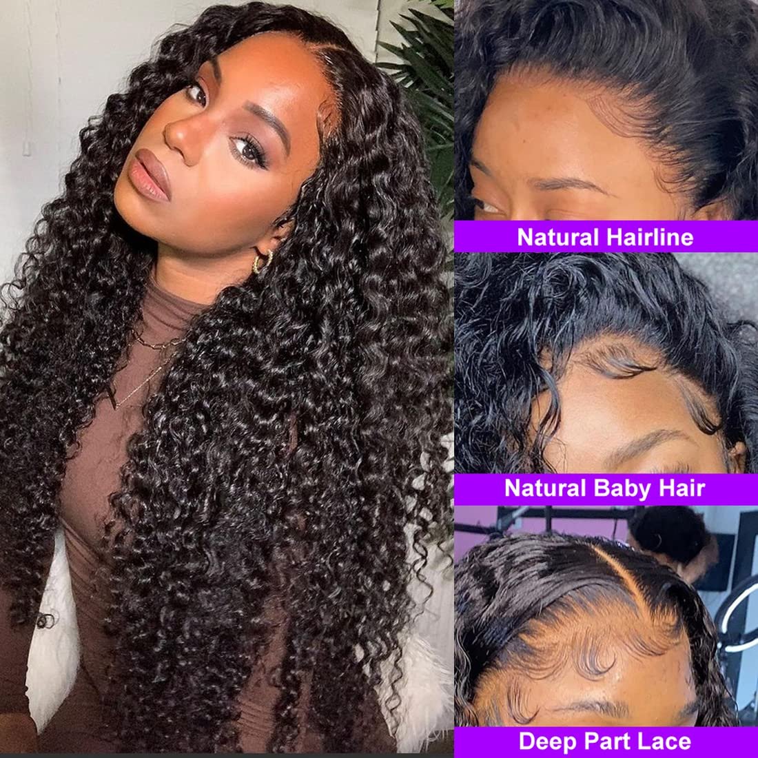 250 Density Deep Wave Frontal Wig 13x4 13x6 HD Lace Front Wigs Cuticle Aligned Raw Human Hair Wigs Wholesale Vendors