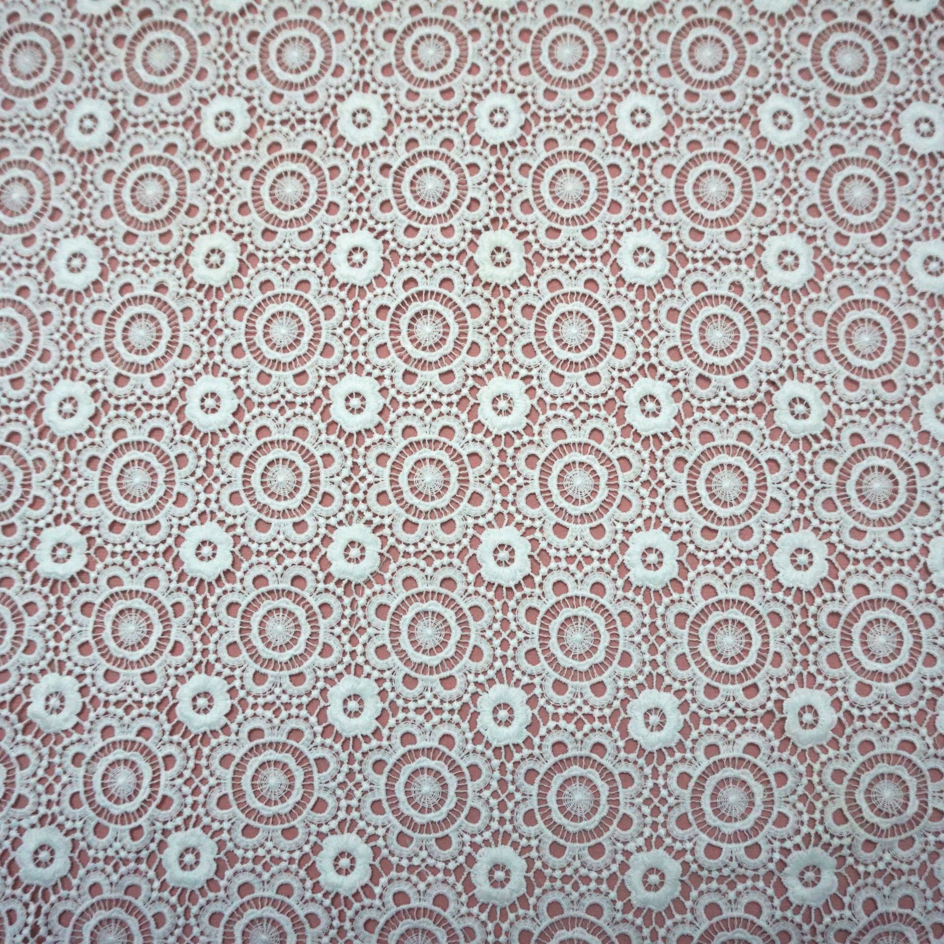 Water Soluble Lace Clothing Accessories Flower Cutout Milk Silk Dubai Fabric Lace Embroidery Fabrics