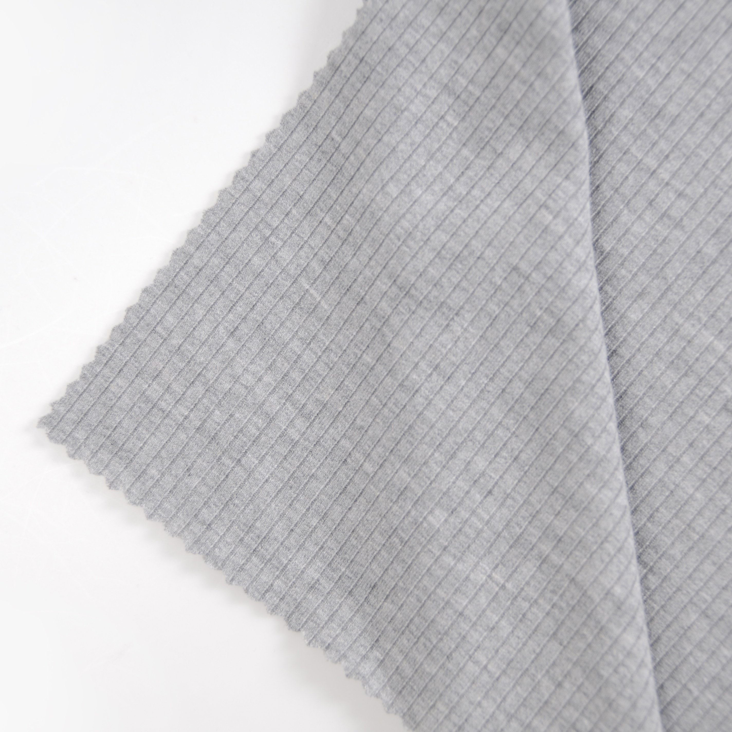 CHEAP PRICE HOT SALE TR SPANDEX 4*2 RIB GRS POLY LENZING VISCOSE SPANDEX A KNIT RIB FABRIC MELANGE SOFT HAND FEEL FOR GARMENT