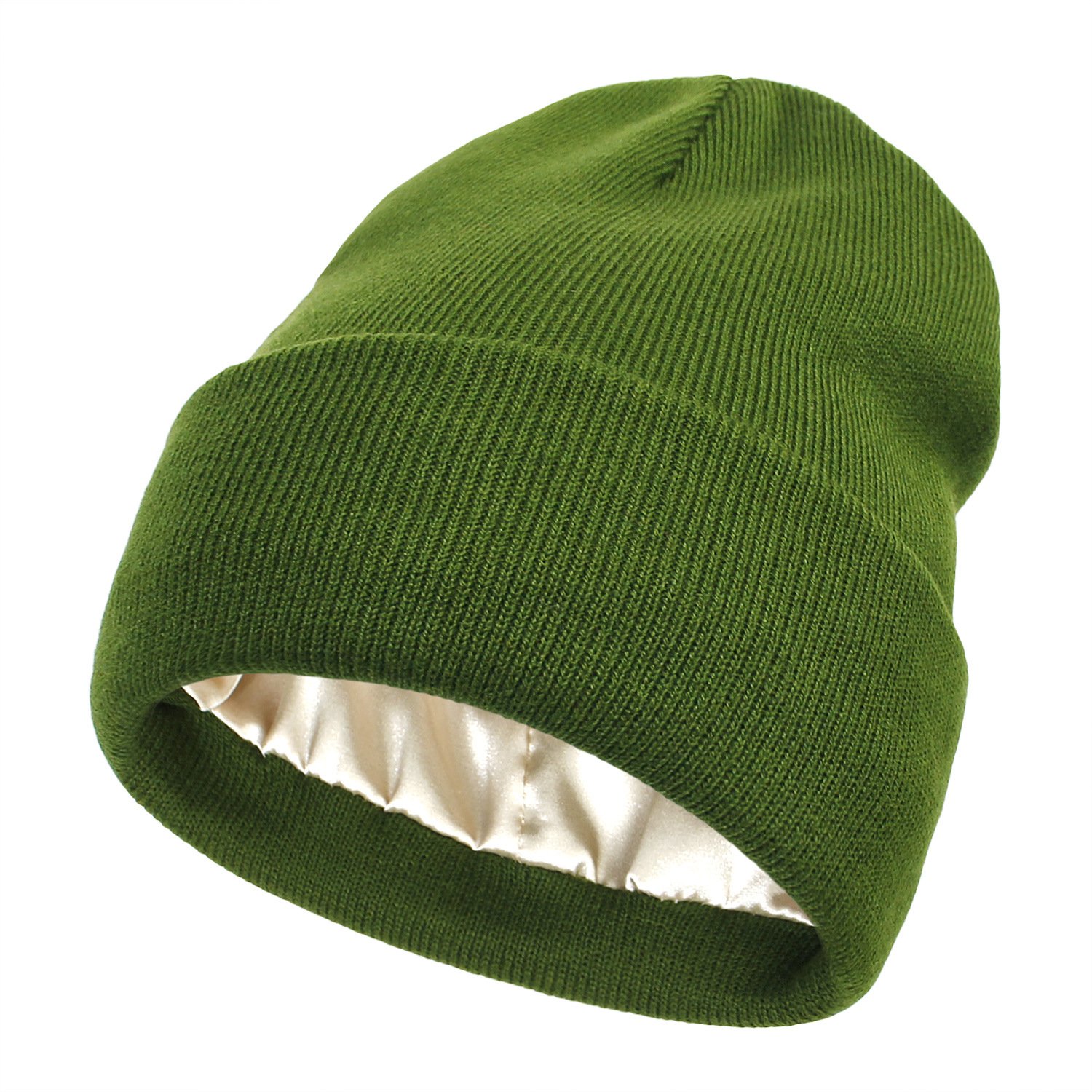 Satin Lined Knitted Beanie Cuffed Knit Hat Solid Knit Beanie Winter Warm Beanie Hats for Men Women Ski Cap Cuff Hat Custom Logo