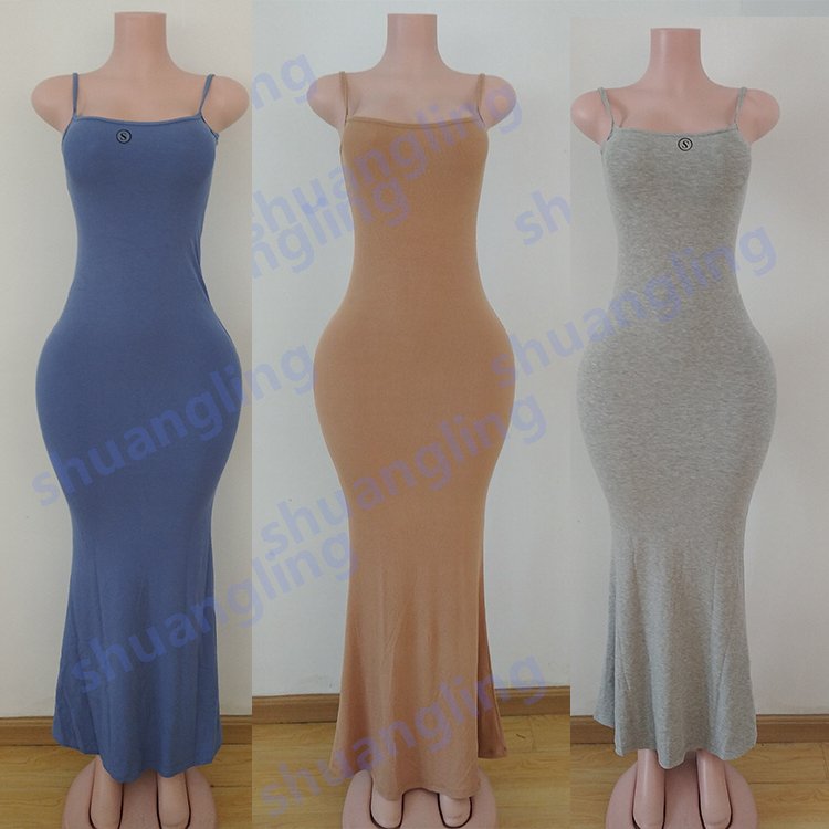 Maxi Dress Custom Logo Modal Cotton Ribbed Women Clothing Bodycon Lounge Set Casual Dress Plus Size Women Dress Set