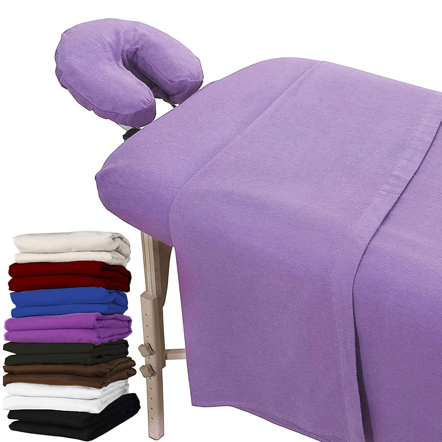 Soft microfiber massage table bed sheet cover set Spa Massage Table Elastic Fitted Flat Bed Sheet