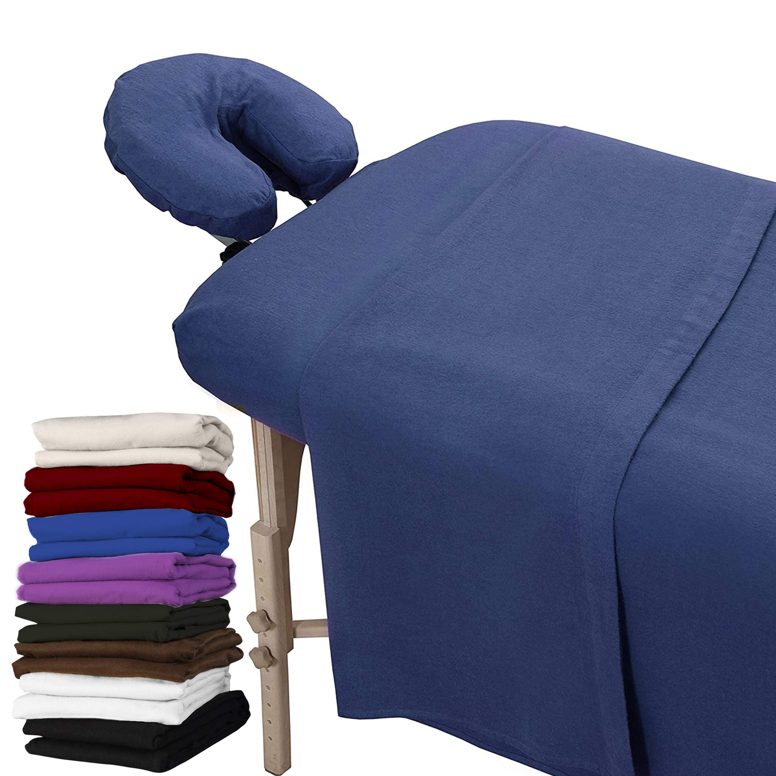 Soft microfiber massage table bed sheet cover set Spa Massage Table Elastic Fitted Flat Bed Sheet