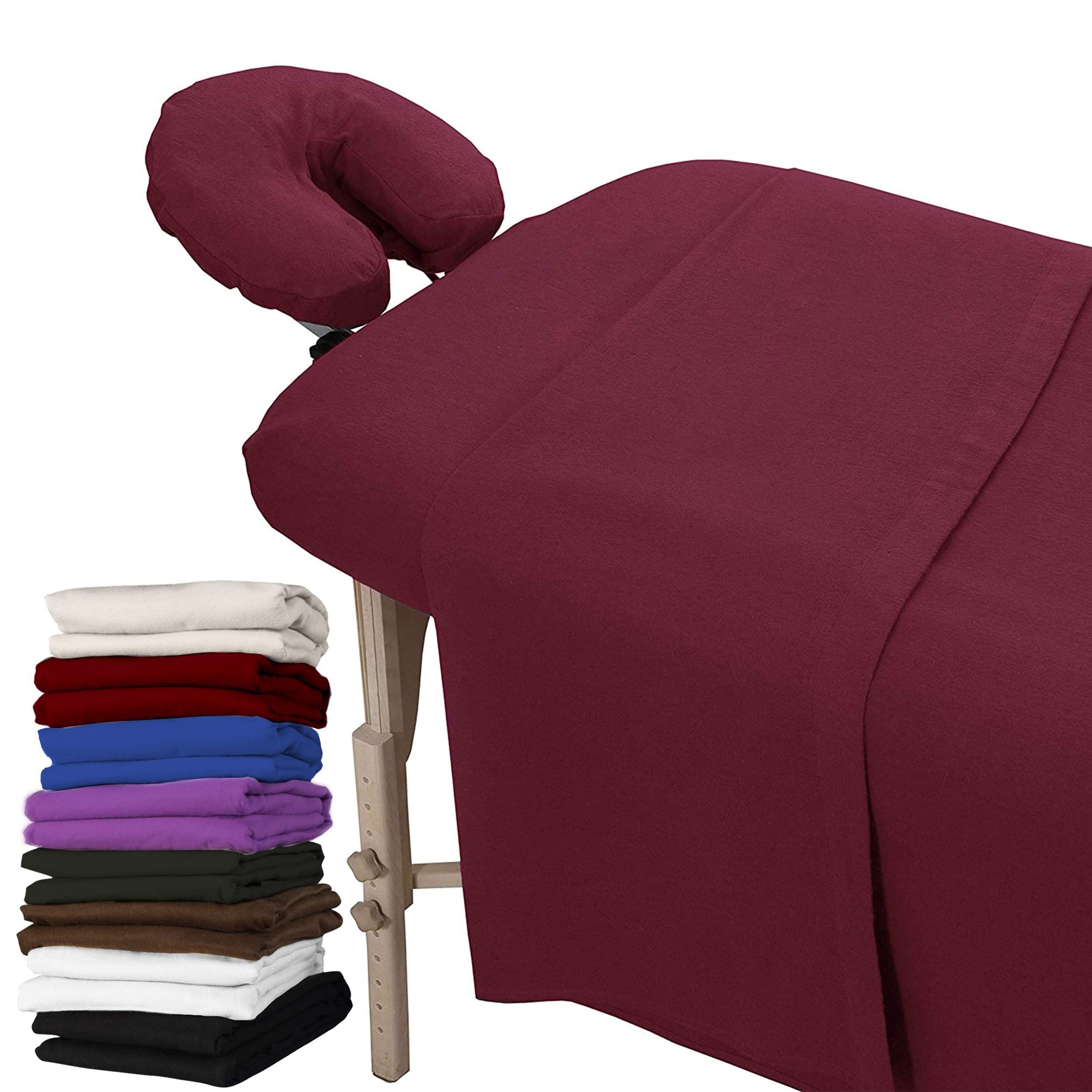 Soft microfiber massage table bed sheet cover set Spa Massage Table Elastic Fitted Flat Bed Sheet