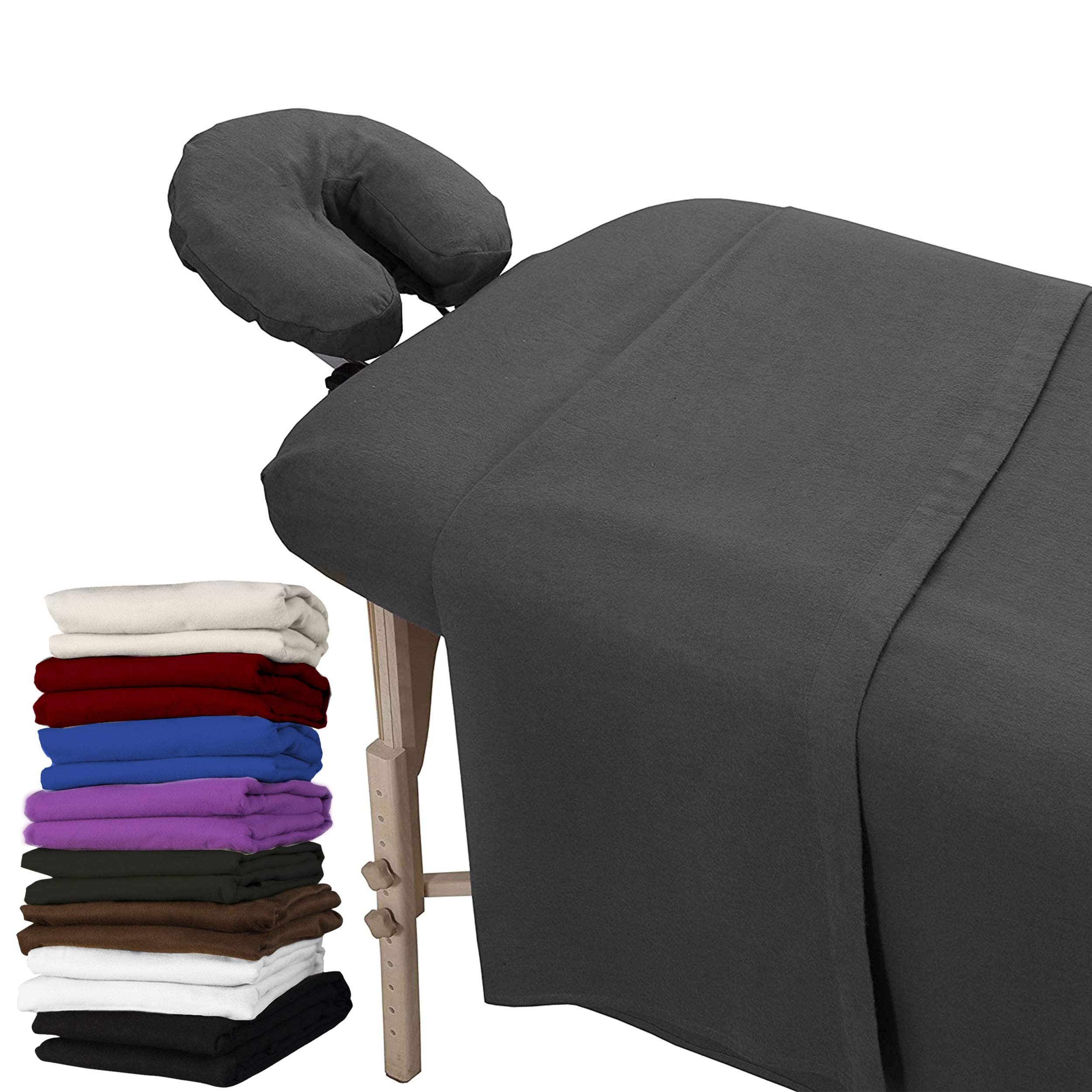 Soft microfiber massage table bed sheet cover set Spa Massage Table Elastic Fitted Flat Bed Sheet