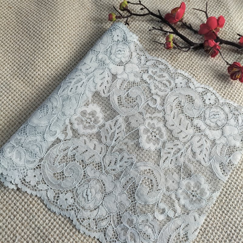 E4234 22cm Stretch Elastic Lace Trim embroidery fabric french tulle lace fabric for wedding evening dress sequin fabric
