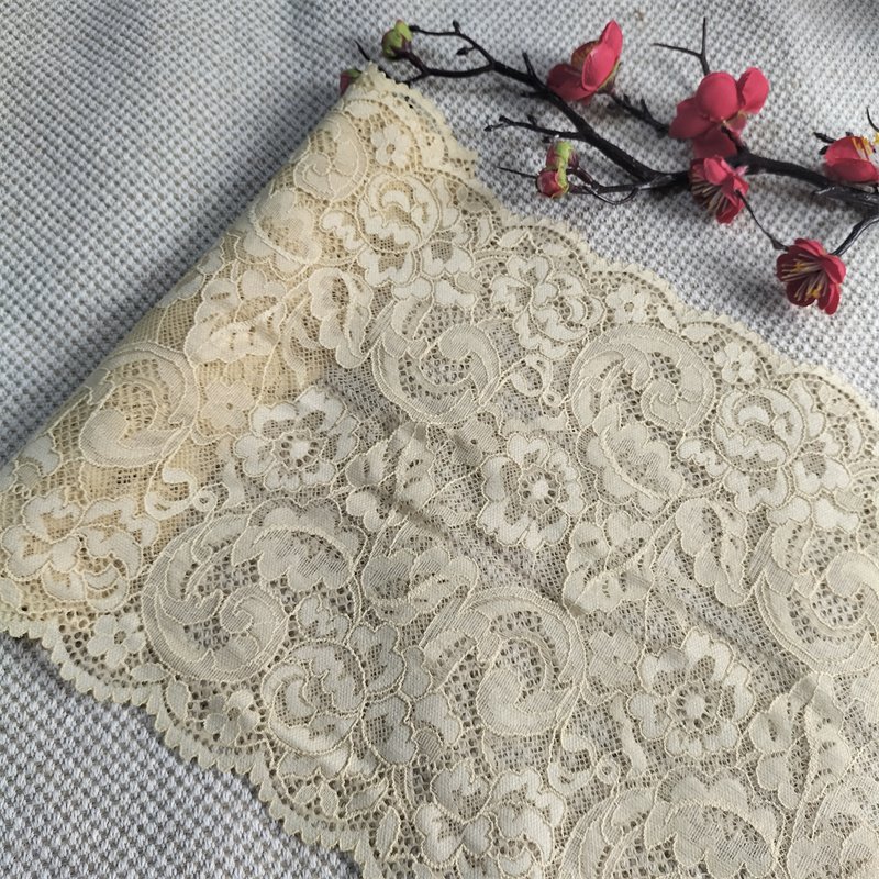E4234 22cm Stretch Elastic Lace Trim embroidery fabric french tulle lace fabric for wedding evening dress sequin fabric