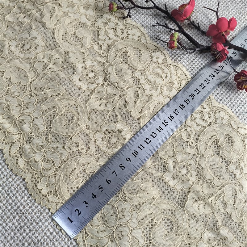E4234 22cm Stretch Elastic Lace Trim embroidery fabric french tulle lace fabric for wedding evening dress sequin fabric