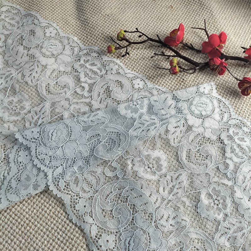 E4234 22cm Stretch Elastic Lace Trim embroidery fabric french tulle lace fabric for wedding evening dress sequin fabric