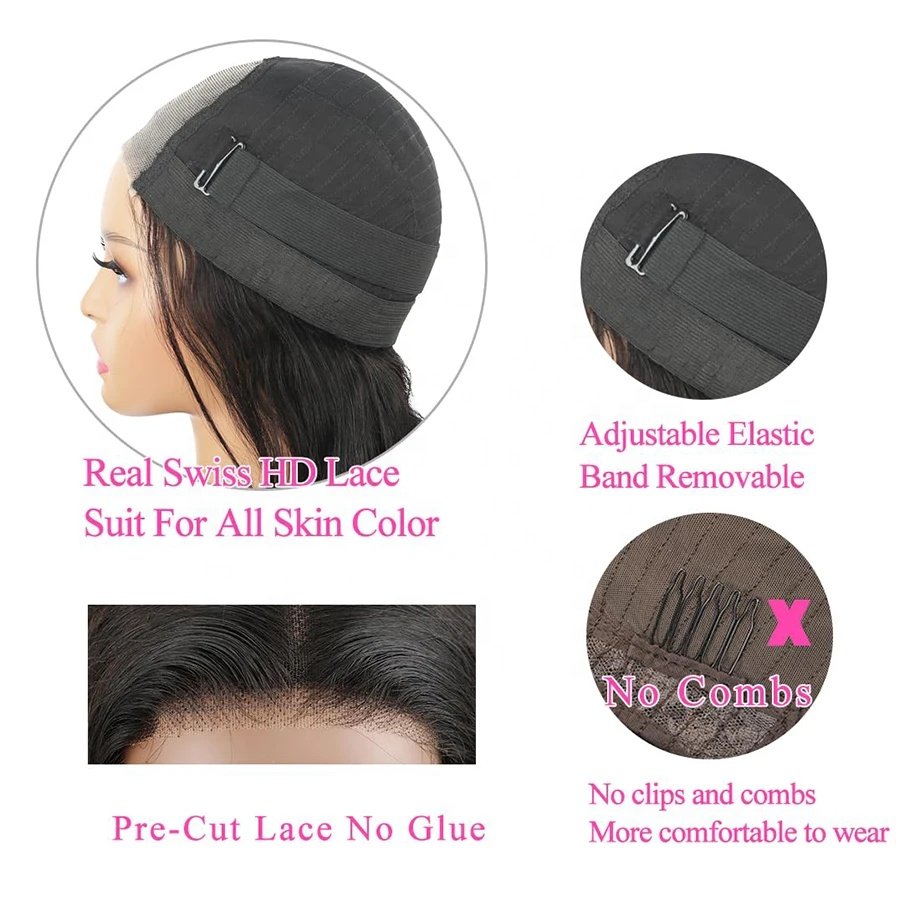 Wholesale Cuticle Aligned Peruvian Hair Wigs Vendor Transparent Swiss Lace Front Wig 100% Virgin Human Hair Lace Frontal Wig