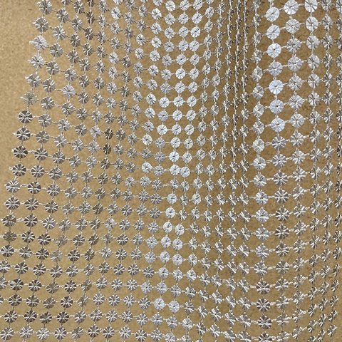 S-12568-1 New Design gold fish net 6 mm Sequin Embroidery Fabric For Fashion Dress