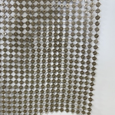 S-12568-1 New Design gold fish net 6 mm Sequin Embroidery Fabric For Fashion Dress
