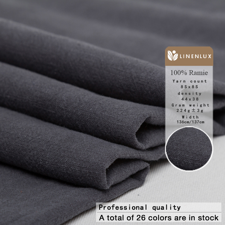 Heavyweight 100% ramie fashion sofa shoes bag garment raw material woven fabrics factory manufacturing fabric