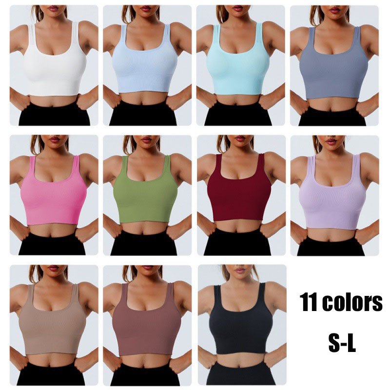 Shockproof Breathable Women Sports Bra Seamless Ribbed High Impact Sports Bra Push Up Sport Bra Gym Workout Top