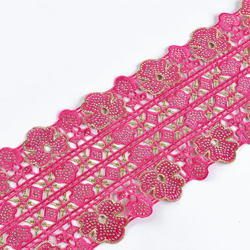 Crochet Knitted Polyester Silk Lace Decorative Embroidery Fabric Clothing Accessories Girls Boys Wedding Sleepwear Yarn Dyed