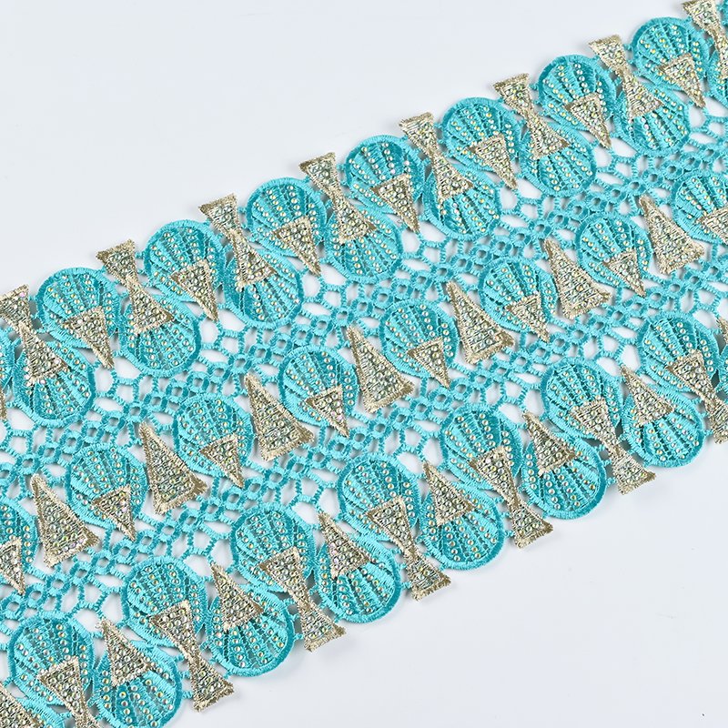 Crochet Knitted Polyester Silk Lace Decorative Embroidery Fabric Clothing Accessories Girls Boys Wedding Sleepwear Yarn Dyed