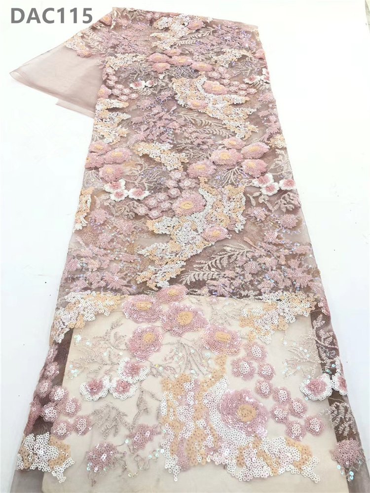 French Tulle Sequins Lace Material African Lace Fabric Multicolor Sequin Embroidered Fabric