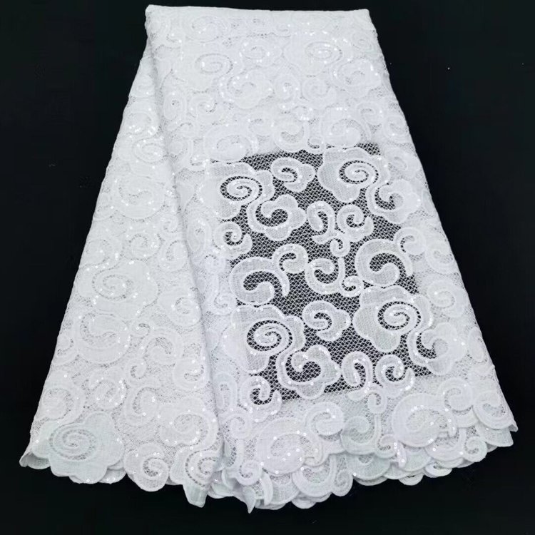 Full circle hollowed out milk silk water-soluble embroidery fabric white dress clothing guipure lace fabric