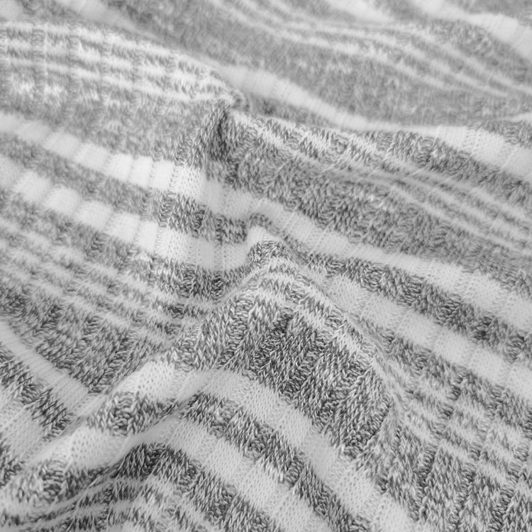 Hot sale Super Stretch spring and autumn season grey melange RIB stripe knitted RIB fabric TR RIB
