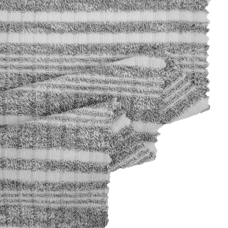 Hot sale Super Stretch spring and autumn season grey melange RIB stripe knitted RIB fabric TR RIB