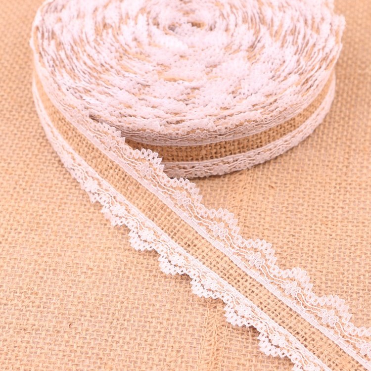 2.5cm Natural Linen Roll Burlap Ribbon Lace Band Wedding Party Home Decoration