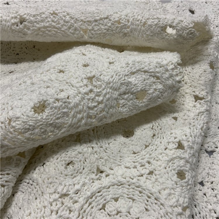 Polyester white heavy stretch mesh custom taping embroidered net warp lace fabrics