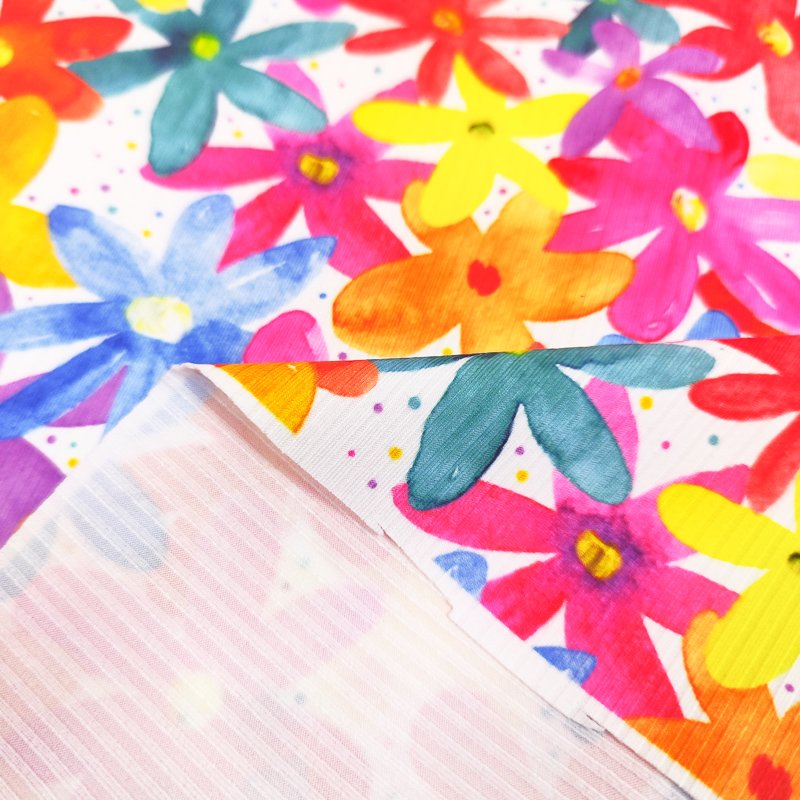China manufacturer customized 4*2 elastic unbrushed rib knit floral fabric wholesale rolls knitwear rib