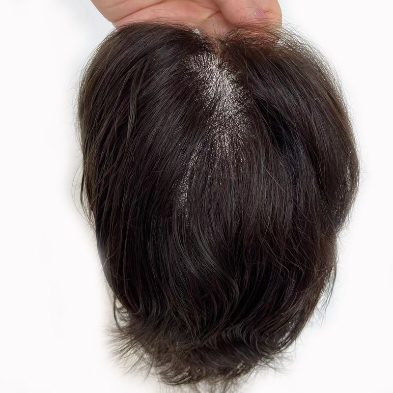 Hot sale human hair toupee factory price Light density 6x8" 7x9" 8x10" for men toupee french lace with pu