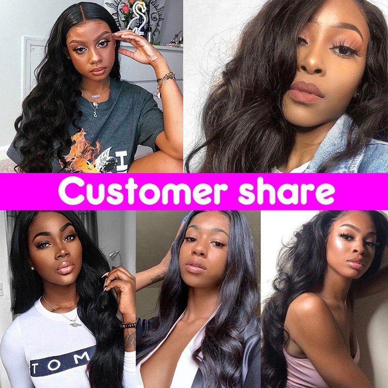 Free Sample Pre Plucked HD Lace Front Human Wigs For Black Women, Lace Frontal Wig Body Wave With Baby Hair